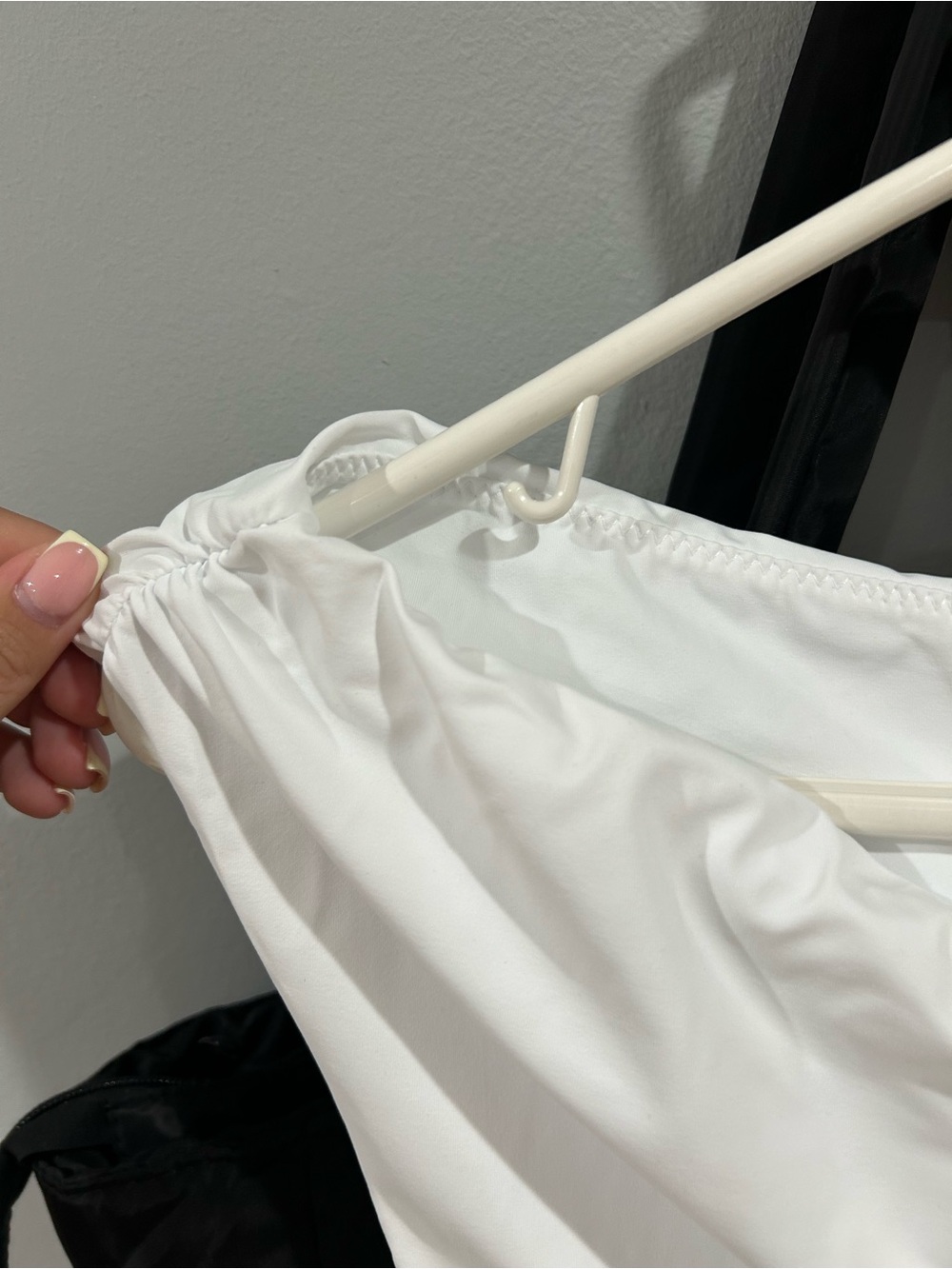 Amazon White Ruched Off-Shoulder Mini Dress - Picture 3 of 4
